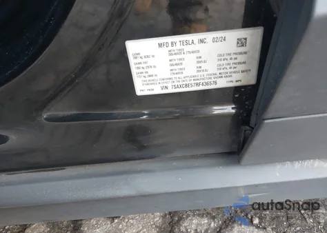 2024 Tesla Model X Long Range из США, поврежденный, VIN 7SAXCBE57RF436576